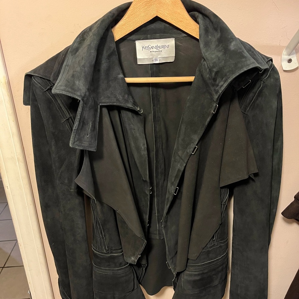 Yves Saint Laurent Rive Gauche Moto suede leather jacket
